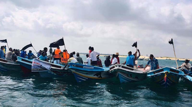 ලංකාවට එරෙහිව ඉන්දීය ධීවරයෝ විරෝධයක