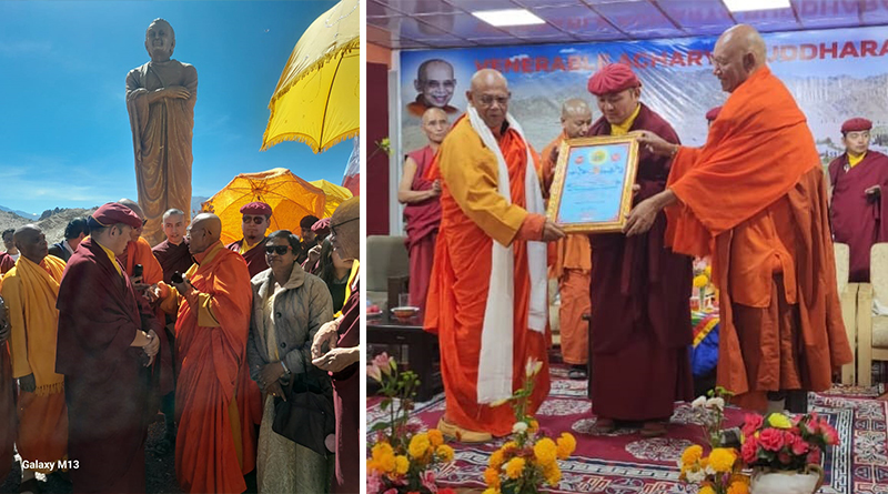 ඉන්දියාවේ ලඩාක් අගනුවර ධර්මපාල පිළිරුවක් ස්ථාපනය කෙරේ