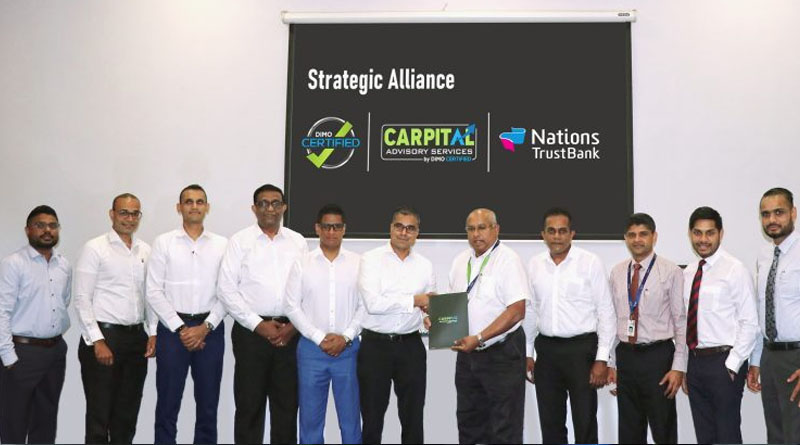 DIMO සිය CARPITAL උපදේශන සේවාව නේෂන්ස් ට්‍රස්ට් බැංකුව සමඟ එක්ව තවත් පුළුල් කරයි