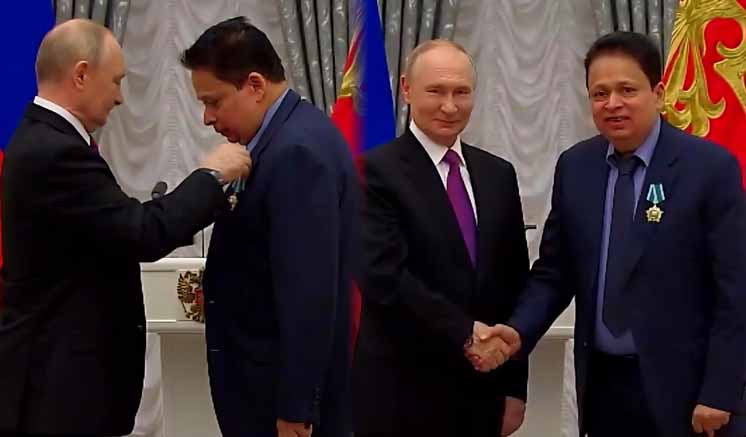 වෛද්‍ය සමන් වීරසිංහ මහතාට රුසියානු ජනපති ව්ලැඩ්මීර් පුටින් “මිත්‍රත්වය සදහා වූ රුසියානු රාජ්‍ය සම්මානය” පිරිනමයි