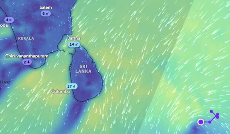 ගැඹුරු පීඩන අවපාතය වෙරළ තීරය හරහා ගමන් කිරීමට ඉඩ